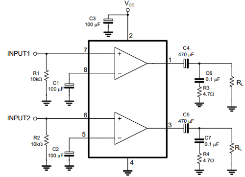 TDA2822 Application Circuit
