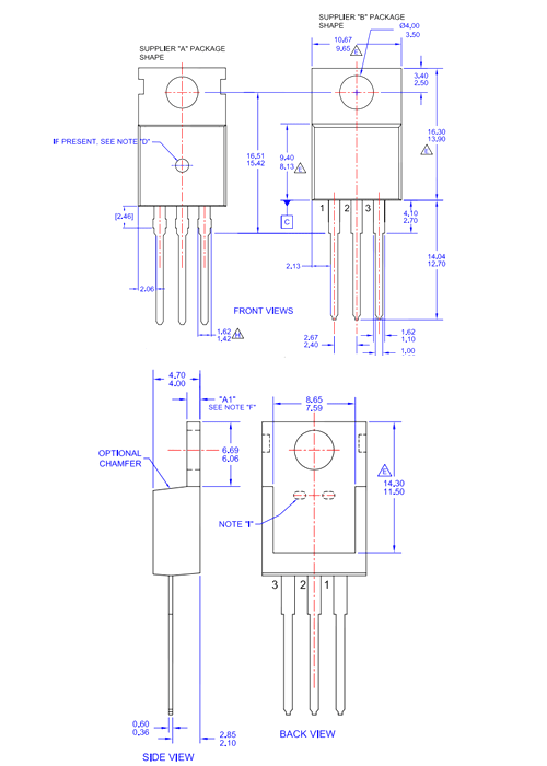 TIP120 Transistor Dimensions