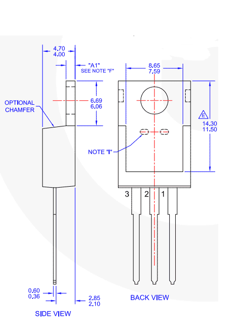  TIP122 Darlington NPN Transistor 2D model