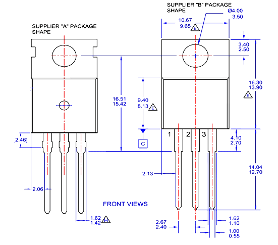 TIP31C Transistor Dimensions