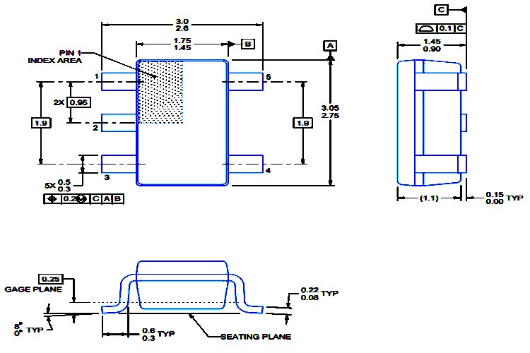 TLV9001 Dimensions