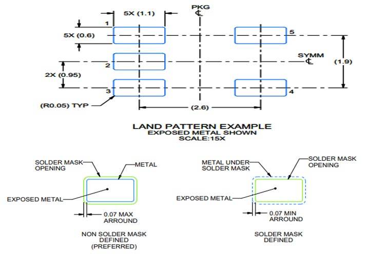 TLV9041 2D Model and Dimensions