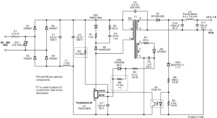 TNY278 Circuit Diagram