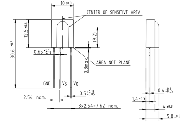 TSOP1738 Dimensions