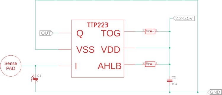 TTP223 Interfacing Diagram