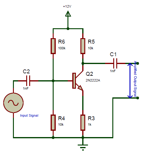 KSP2222A Transistor As Amplifier Circuit