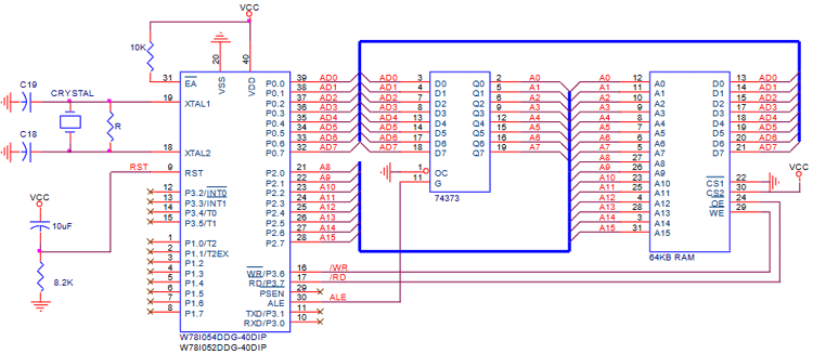 W78E052DDG Interfacing Diagram