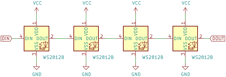 WS2812B LED Connection Diagram