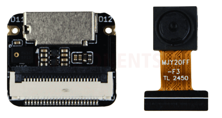 XIAO ESP32-S3 Sense camera module with OV2640 sensor attached to the development board XIAO ESP32-S3 Sense with OV2640 camera module - suitable for edge AI and vision projects