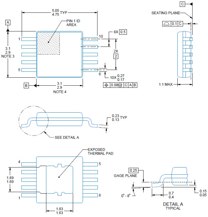 XTR111 2D Model and Dimensions