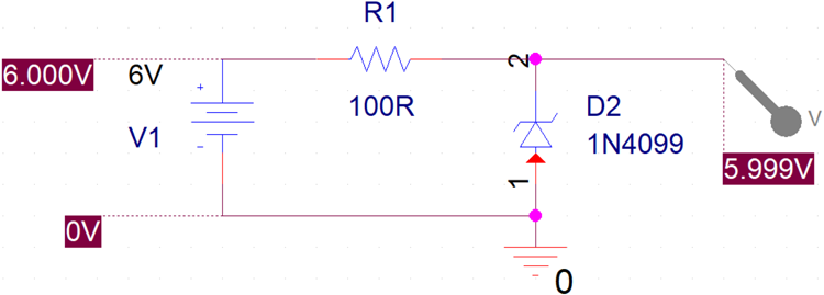 Zener Diode Overvoltage Protection Circuit