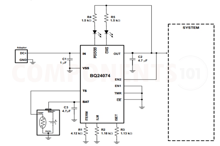 BQ24074 Circuit Diagram