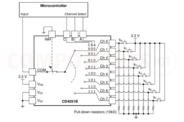 CD4051 Circuit Diagram