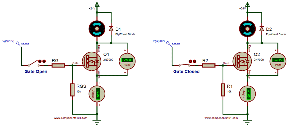 2N7000 MOSFET Circuit Diagram