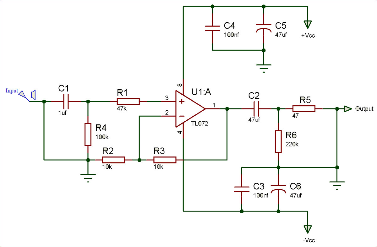 Tl072 datasheet схема включения