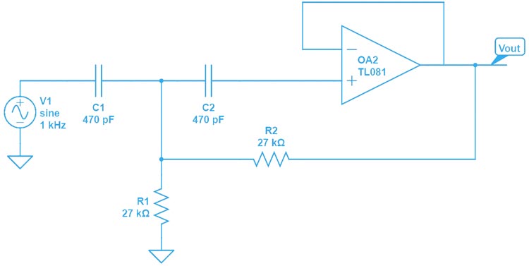 circuit of 2nd-order Chebyshev Type I High-Pass filter