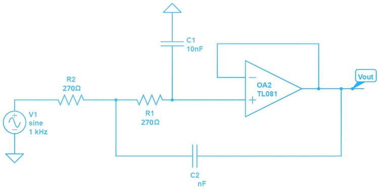 circuit of 2nd-order Chebyshev Type I Low-Pass filter 