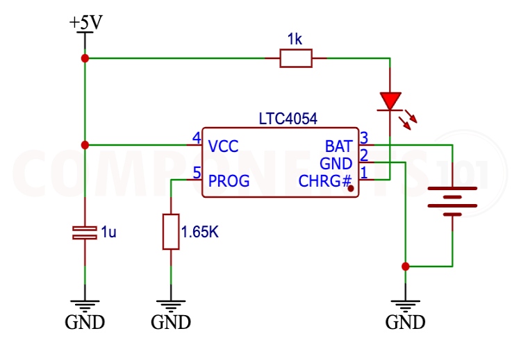 LTC4054 Li ion battery charger ic circuit
