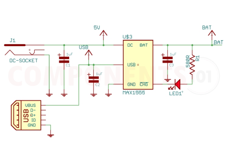 MAX1555 Circuit Diagram
