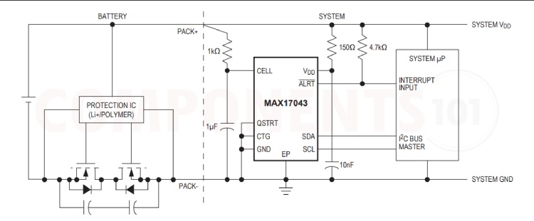 MAX17043 Application Circuit