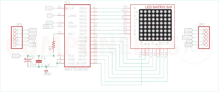 MAX7219 Display Module Circuit Diagram
