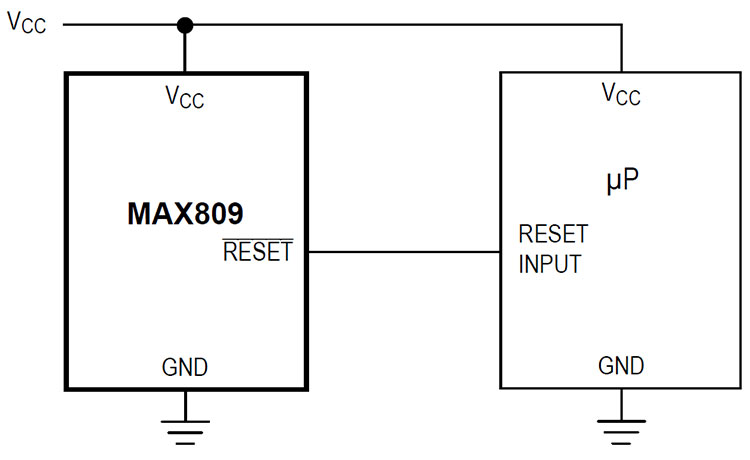 MAX809 Application Circuit Diagram