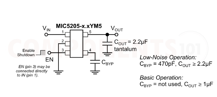 MIC5205 Circuit Diagram