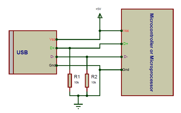 micro USB connection circuit diagram