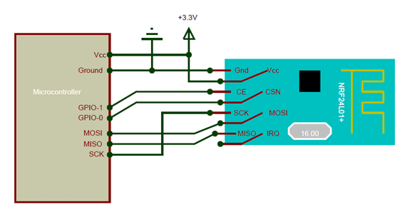 nRF24L01 Interfacing Circuit