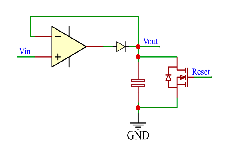Peak Detector Circuit with an op-amp