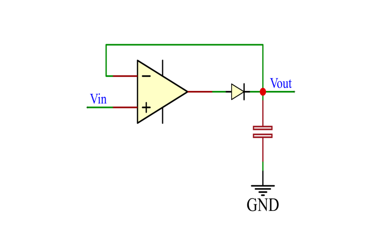 Peak Detector Using an op-amp