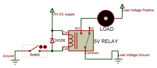 5 Pin Micro Relay Wiring Diagram from components101.com