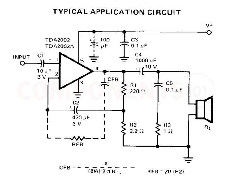 TDA2002 Circuit Diagram