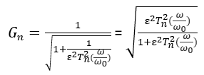 type II chebyshev filters equation