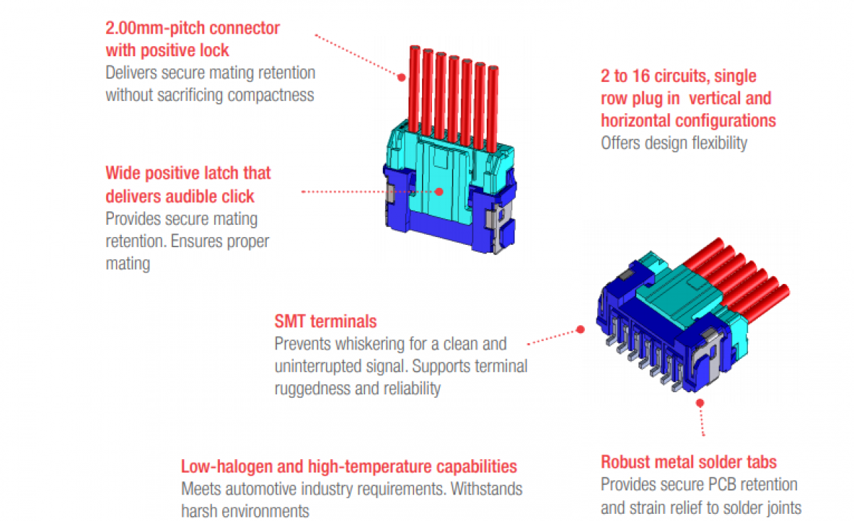Micro Lock Plus – Wire to Board connectors for high temperature automotive and industrial applications Micro Lock Plus – Wire to Board connectors for high temperature automotive and industrial applications