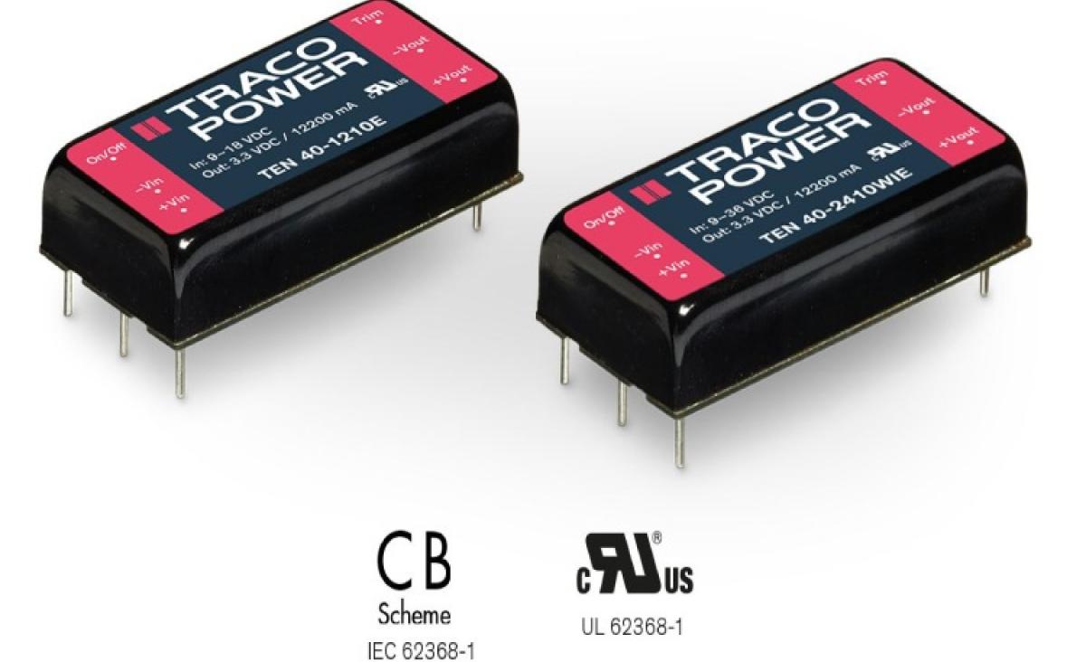 TEN40E & TEN40WIE - High Efficiency and Cost Effective 40W DC/DC Converters