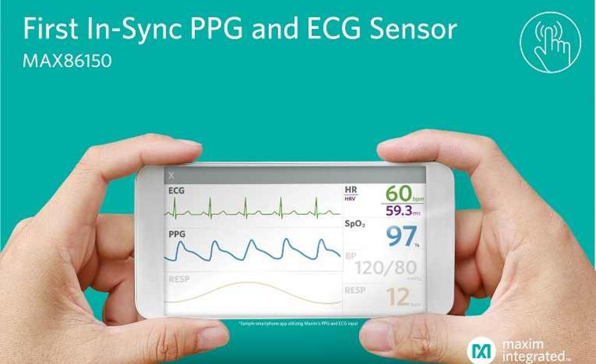 MAX86150 – Integrated Electrocardiogram (ECG) and Photoplethysmogram (PPG) Bio-Sensor for mobile health monitoring MAX86150 – Integrated Electrocardiogram (ECG) and Photoplethysmogram (PPG) Bio-Sensor for mobile health monitoring