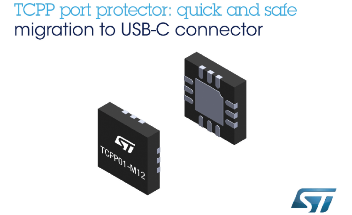 TCPP01M12 - USB Port Protection IC for quick migration to Type-C Connector