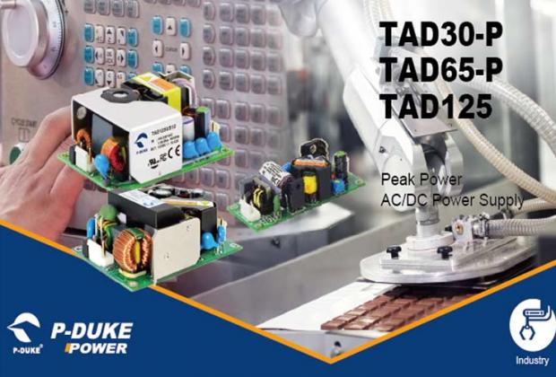 AC/DC Product Series of TAD30-P, TAD65-P, and TAD123 Power Supplies