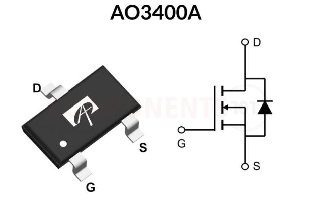 AO3400A N-Channel MOSFET Circuit Symbol 