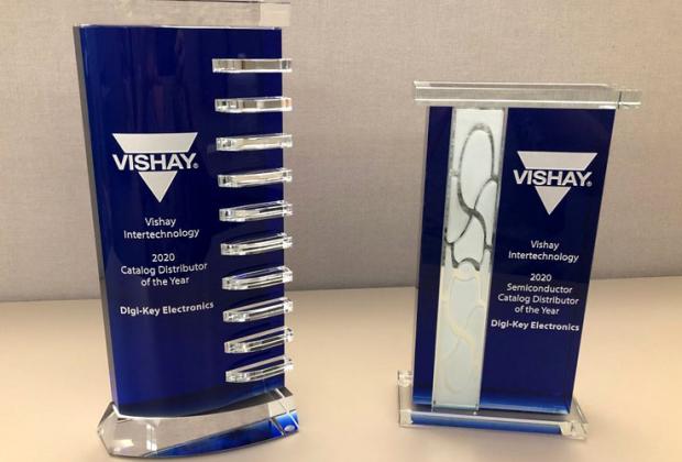 Digi-Key Electronics Honored with Vishay North America Catalog Distributor of the Year and Catalog Semiconductor Distributor of the Year Award