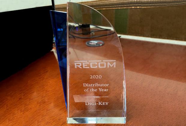 Digi-Key Electronics Named Distributor of the Year by RECOM Power