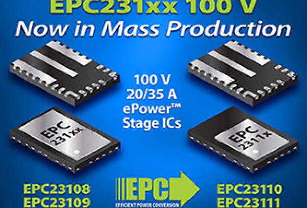 EPC 100V Integrated GaN Power Stage ICs in Mass Production