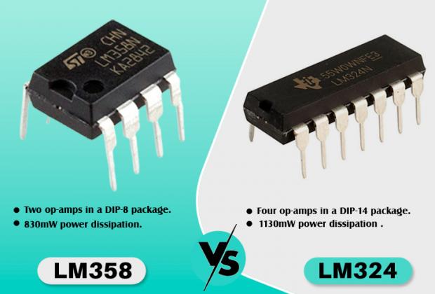 Difference between LM324 and LM358
