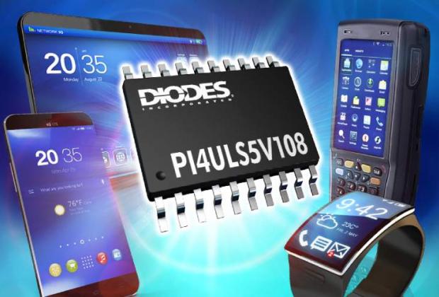 PI4ULS5V108 – 8-bit Bidirectional Level shifter for inter-IC communication operating on different voltages
