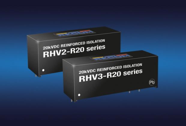 RHV2/3 - 2W and 3W DC-DC converters with 20KVDC Isolation for High Voltage Applications