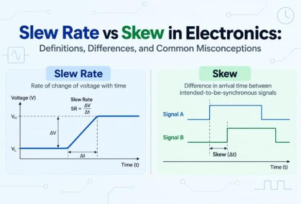 Slew Rate vs Skew in Electronics: Definitions, Differences, and Common Misconceptions