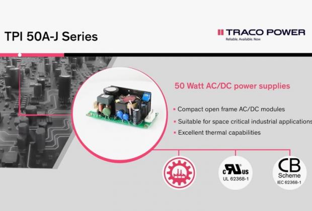 Compact 50 Watt Open Frame AC/DC Power Supplies