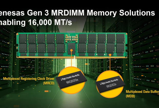 Renesas Gen 3 MRDIMM DDR5 memory chipset supporting 16,000 MT/s for AI and HPC