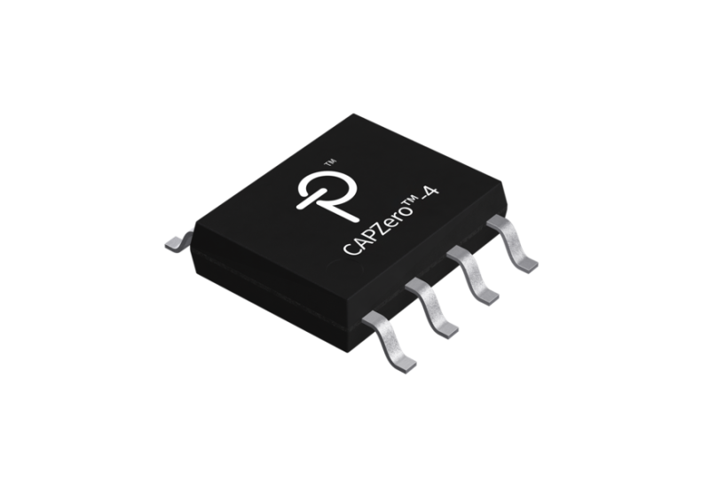 Power Integrations CAPZero-4 X-capacitor discharge IC, a small integrated circuit package designed for power management.